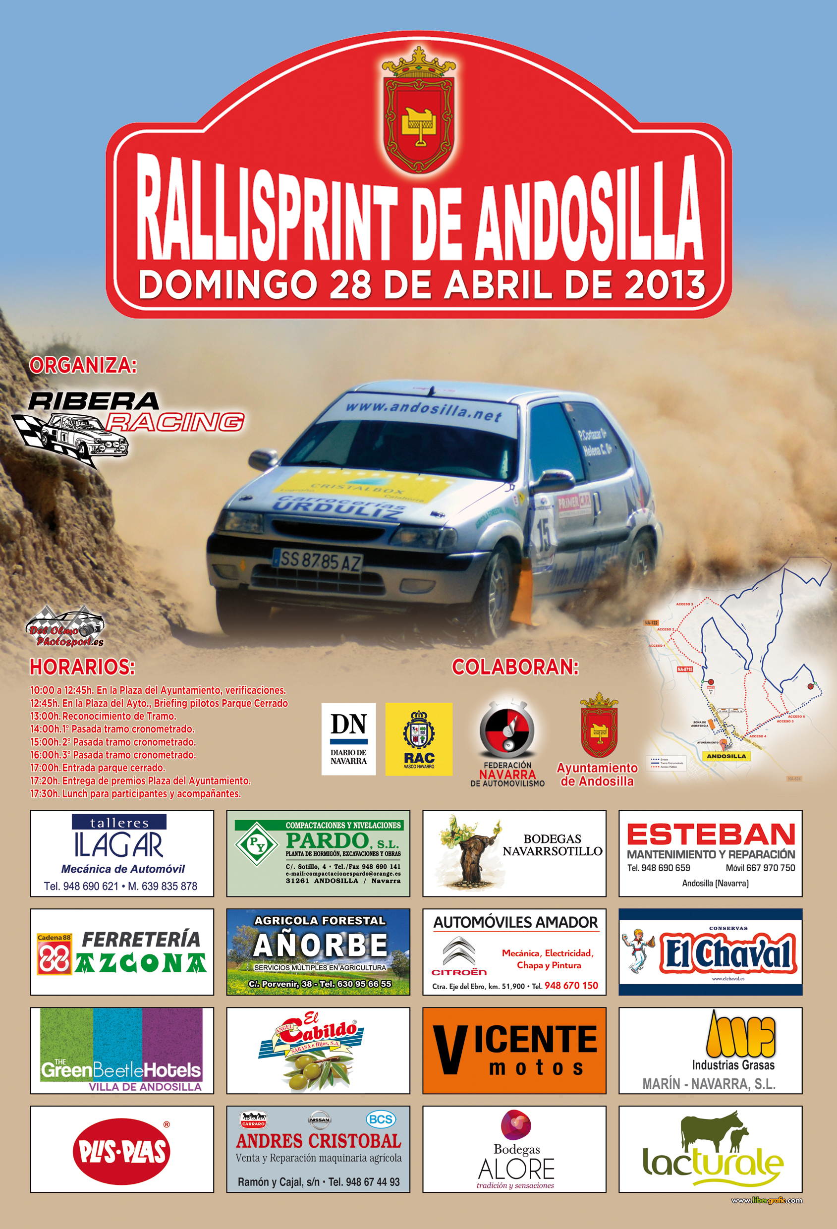 I Rallysprint de Tierra de Andosilla. Inscripci&oacute;n para el Open de Tierra Rioja-Navarra-Euskadi 2013. Se publica la hoja de Inscripci&oacute;n